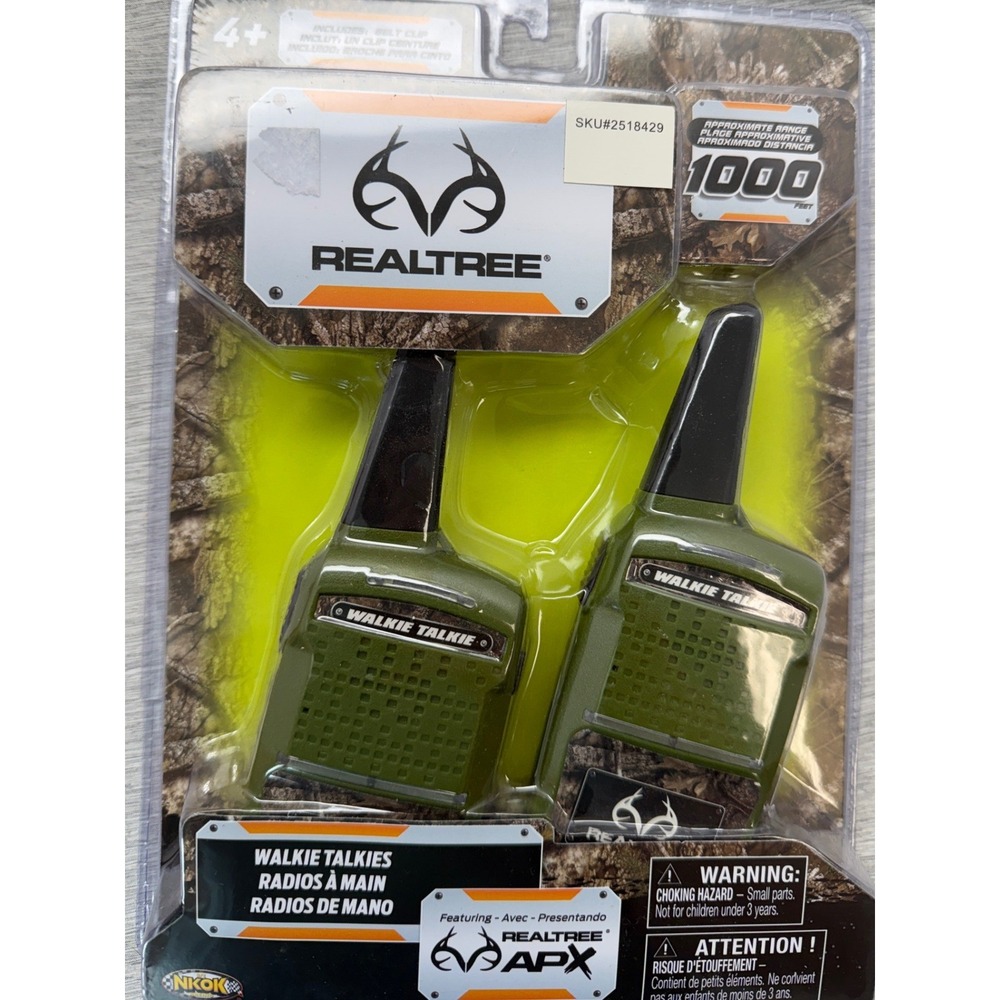 Realtree APX Walkie Talkies 1000ft Range Two Way Radios Green NKOK New
